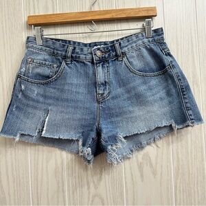 BDG Urban Outfitters Mid Rise Freja Vintage Fit Cut offs Distressed Jean Shorts